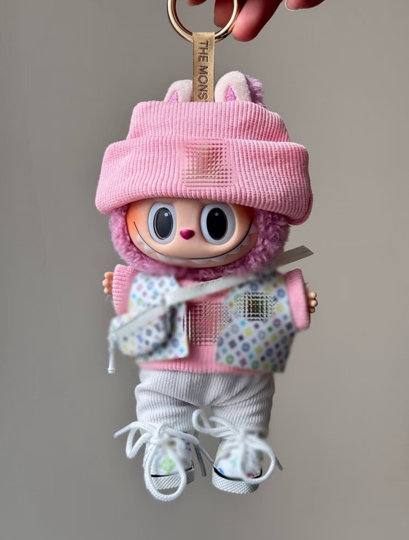 Pink LV-Style Labubu Doll Outfit Trendy Designer-Inspired 17CM Labubu Fashion Clothes（No Doll)