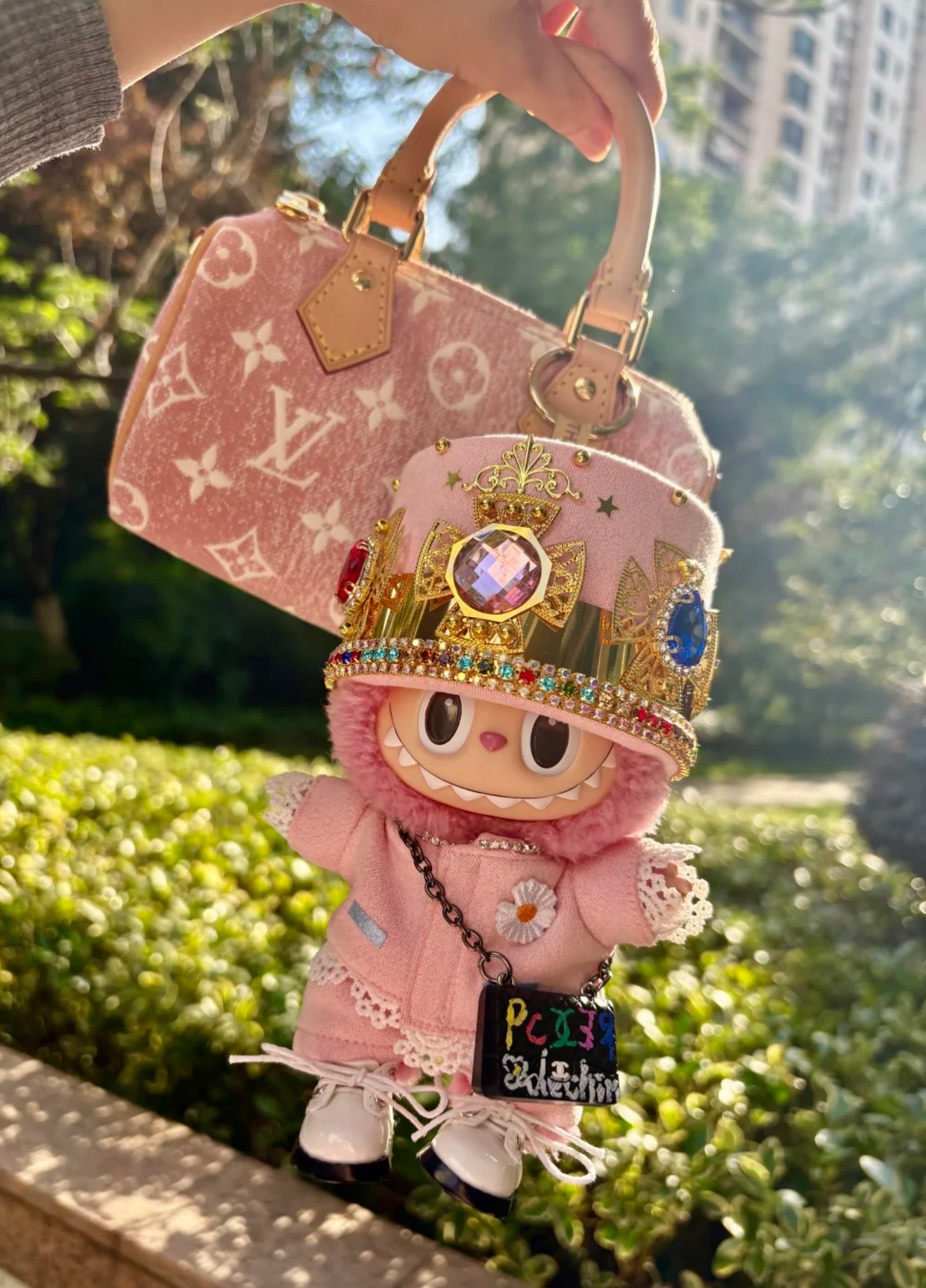 GD-Inspired Pink Labubu Doll Outfit Handmade Dollwear（No Doll)