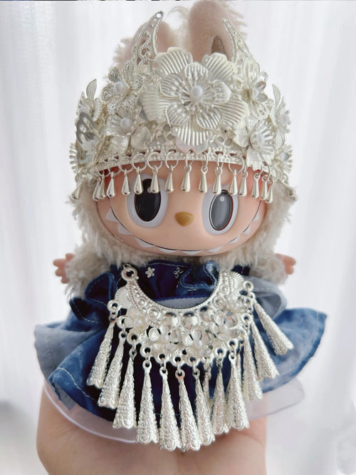 17cm Labubu Miao Ethnic Costume – Handmade Traditional Chinese Doll Clothes for Collectors (No Doll)