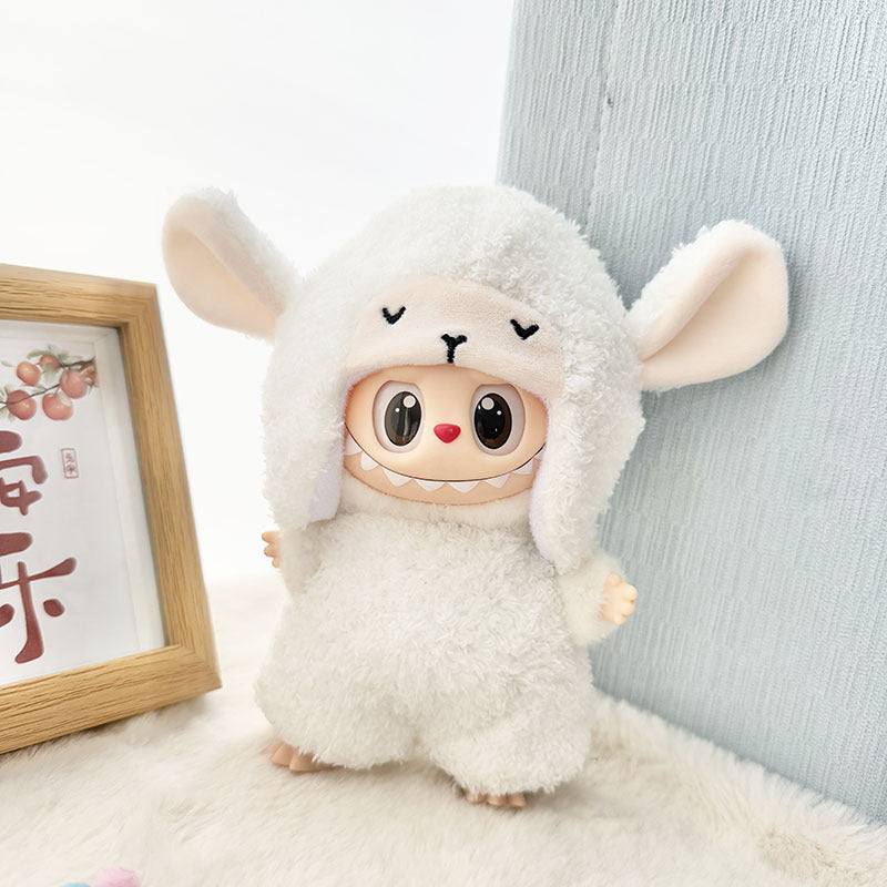 Labubu sheep outfit, Labubu plush clothes, handmade doll outfit, 17cm doll costume